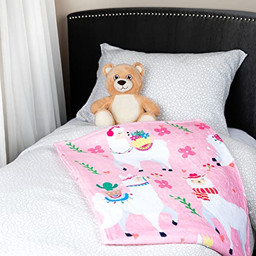 Llama Throw Blanket, Adorable Super-Soft Extra-Large Llama Blanket For Girls, Women, Teens, Kids, Baby, And Children, Cute Fleece Llama Blanket (50In X 60In) Warm And Cozy Throw For Bed Crib Or Couch #TOP2