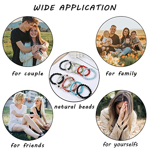 JeweBella 10 Pezzi Pietre Naturali Bracciale Donna...