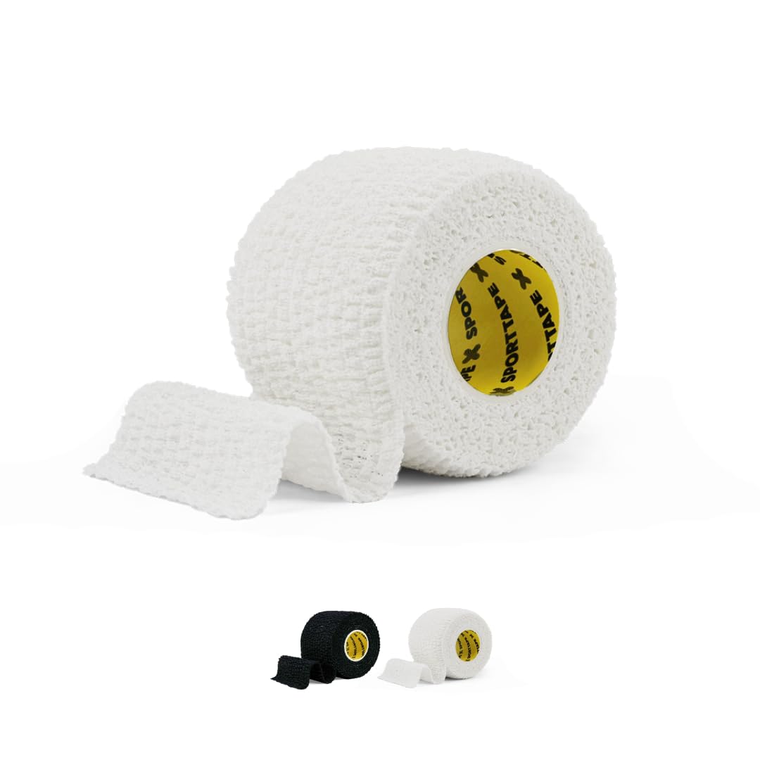 Tearable 5 cm x 4.5 m Elastic Adhesive Bandage EAB – Strong-Grip, Breathable Sports Tape | Rugby Lifting, Joint Support, Compression & Thumb Taping – White Single Roll