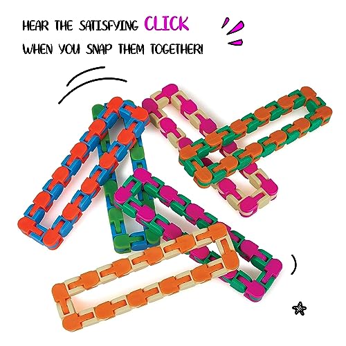 Neliblu Wacky Tracks 6 Pack Sensory Fidget Toys Snap and Click Fidget Cube Puzzles Bulk - ADHD, Autism, Stress Relief Therapy - Fidget Toys for Sensory Kids, Keeps Fingers Busy and Minds Focused - Image 7