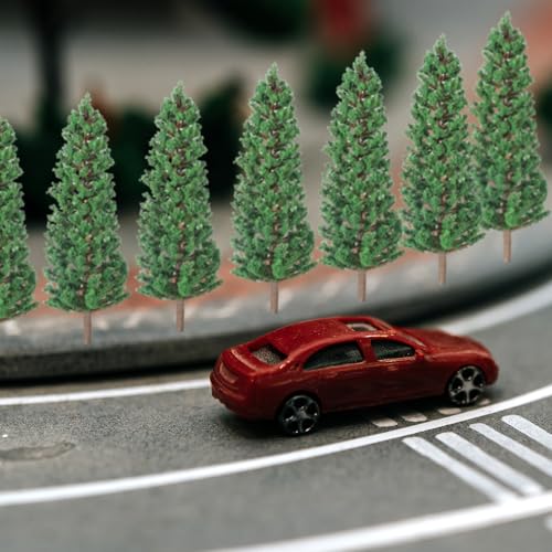 16 Pcs Model Pine Trees, 1.4-6.3 Inch Mixed Miniature Trees Diorama Supplies Fake Tree Landscape Tree for DIY Crafts, Building Model Scenery Landscape (Natural Green)