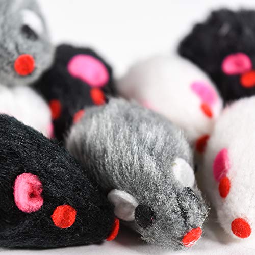 PennPlax Play Fur Mice Cat Toys Mixed Bag of 12 Play Mice with