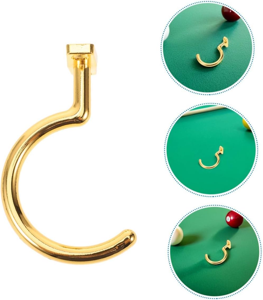 Billiards Cue Rack and Pool Ball Rack Hook Set Gold Iron Pool Table Accessories for Snooker and Room Organization