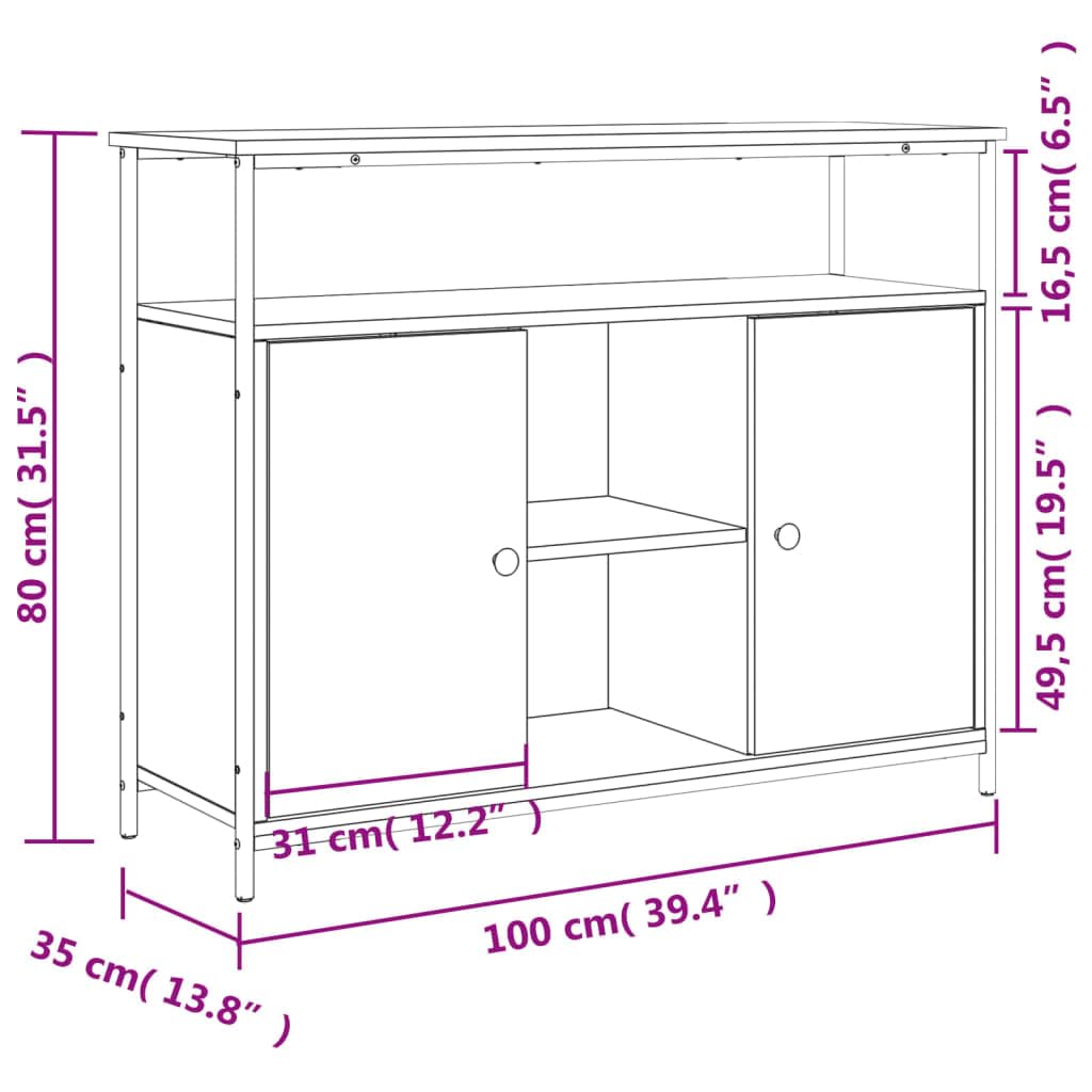 vidaXL Buffet, Meuble de Rangement avec Porte, Armoire latérale, Organisateur de Salon Maison Intérieur Sonoma Gris Bois d'Ingénierie