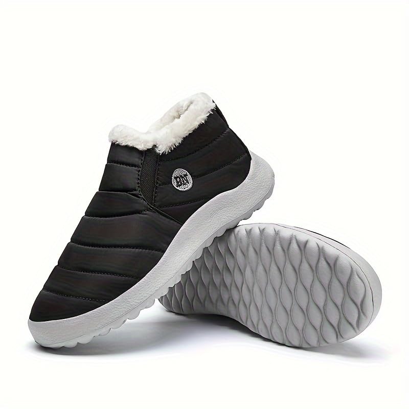 Men's Snow Boots, Warm Cozy Non-Slip Ankle Boots Plush Comfy Outdoor Hiking Shoes Lined Trekking Shoes, Winter2