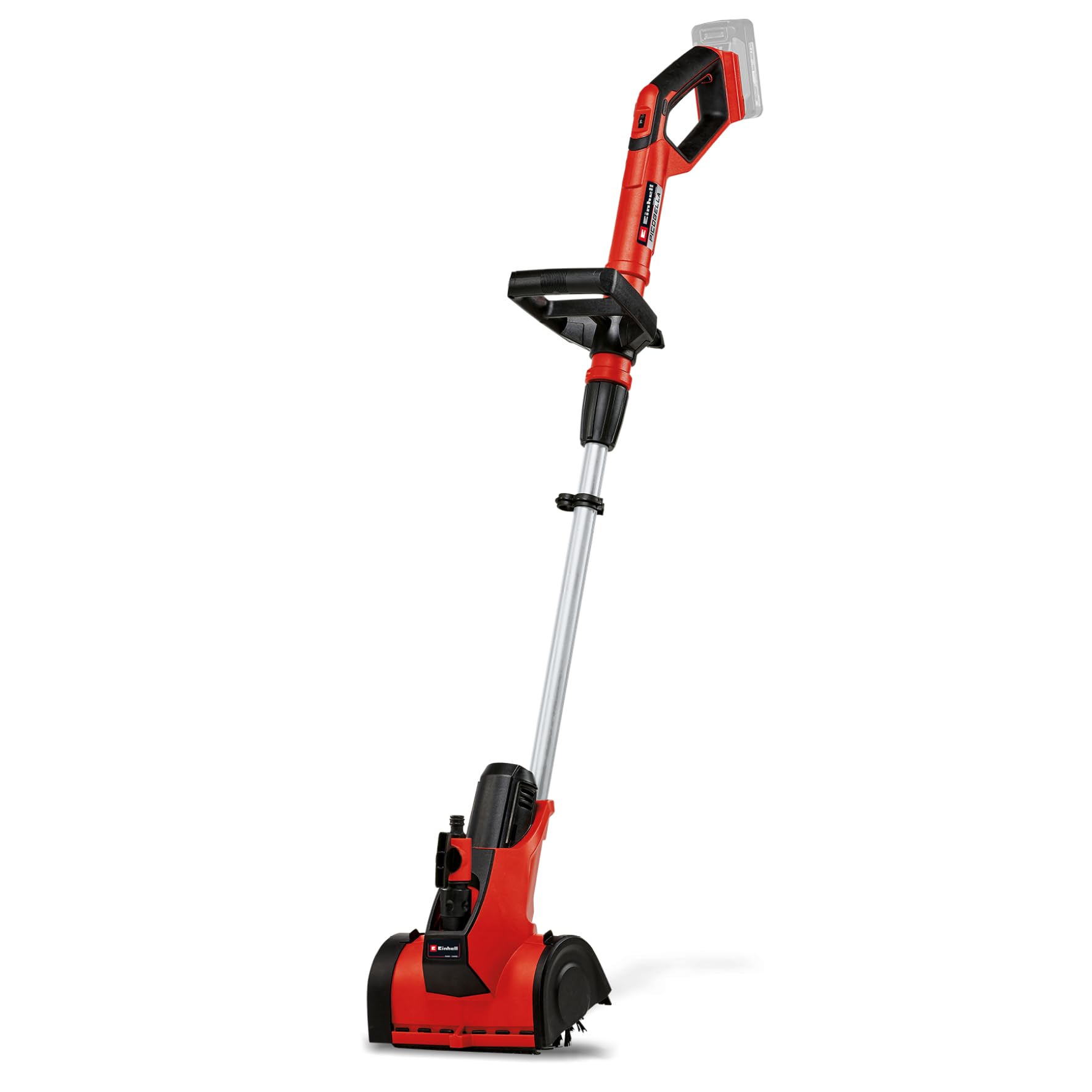 Einhell Cepillo para Superficies con batería PICOBELLA 18/215 Power X-Change (18 V, Iones de Litio, 215 mm Anchura, Incl. conexión para la Manguera de jardín, Cepillo Medium, sin batería ni Cargador)