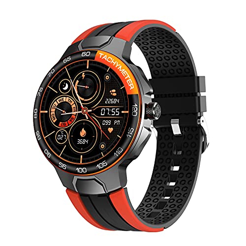 Smart Watch for Women Men Smart Watches for Android and iOS Phones Fitness Tracker with Heart Rate Monitor Round Smart Watch Custom Watch Faces Activity Tracker with Touch Screen Waterproof (Orange)
