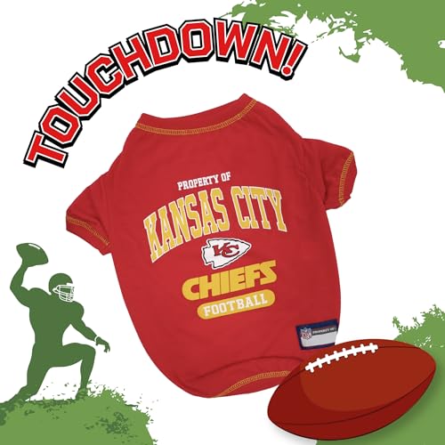 NFL Kansas City Chiefs Dog T-Shirt for Pets, Size Small. Officially Licensed Pet Shirt with Team Logo, Soft Stretchable Comfort Fit Apparel for Dogs & Cats - image 3