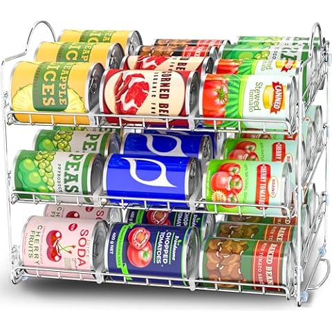 Utopia Kitchen Storage Can Rack Organizer, Stackable Can Organizer Holds Upto 36 Cans for Kitchen Cabinet or Pantry (Chrome) Cover