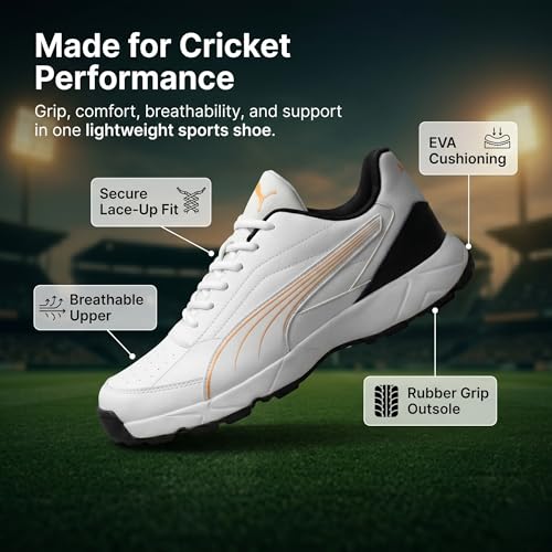 Image of PUMA Men Nu Cricket Shoes | Lightweight Rubber Sports Shoes