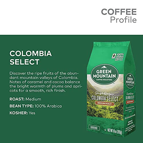 Green Mountain Coffee Roasters, Colombia Select, Ground Coffee, Fair Trade Select, Medium Roast, Bagged 10oz (Pack of 5) - image 3