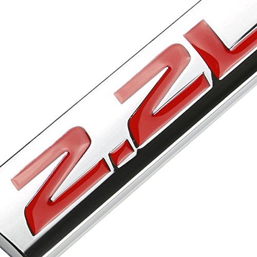 Image of Auto Dynasty Chrome Finish Metal Emblem 2.2L Badge (Red Letter)