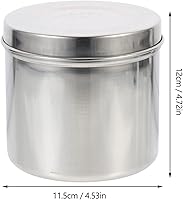 Vista 5 de EXCEART Tarro de acero inoxidable Recipiente de bolas de algodón Frasco Esponja de algodón Contenedor de gasa hisopos de algodón Recipiente