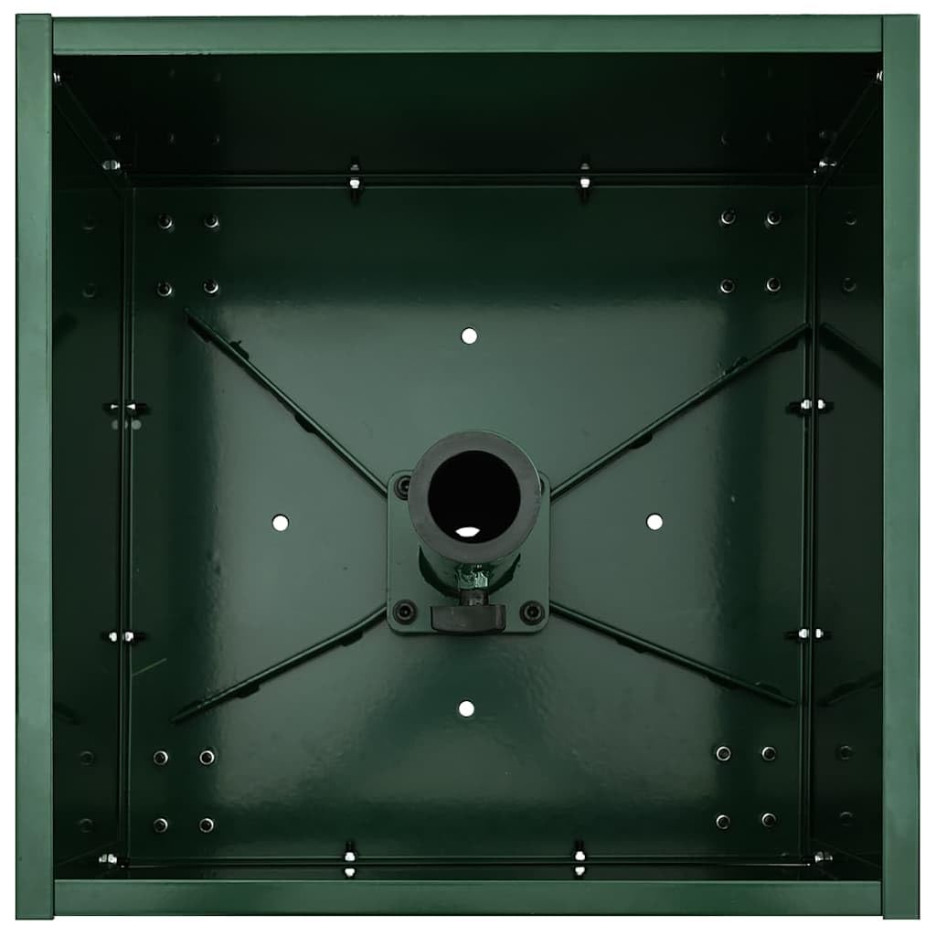 Base per ombrellone verde 45 x 45 x 45 cm in acciaio 2 in 1 con angolo regolabile a 360° e ruote per giardino o terrazza