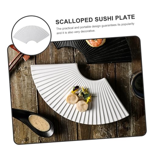 Plato cerámico para sushi en forma de abanico miniatura 6