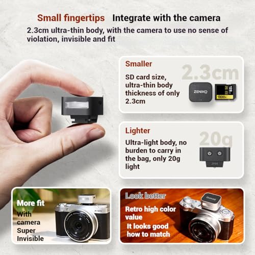 ZΕΝΙΚΟ ZF04 On-Camera Flash,Photography Flash with 2 Power Levels Type-C Charging Universal Hot Shoe Mount, 372 Full Power Flashes For Cameras.Black - Image 2