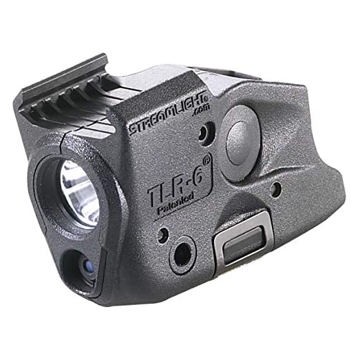 Streamlight 69290 TLR-6 Tactical Pistol Mount Flashlight 100 Lumen with Integrated Red Aiming Laser Designed Exclusively and Solely for Glock Railed Hand Guns, Black