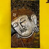  Generico Tableau bouddha planche bois en relief pliable