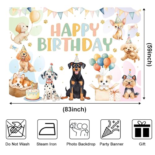 Fondo Fotográfico Puppy Dog 7x5ft para Cumpleaños miniatura 3