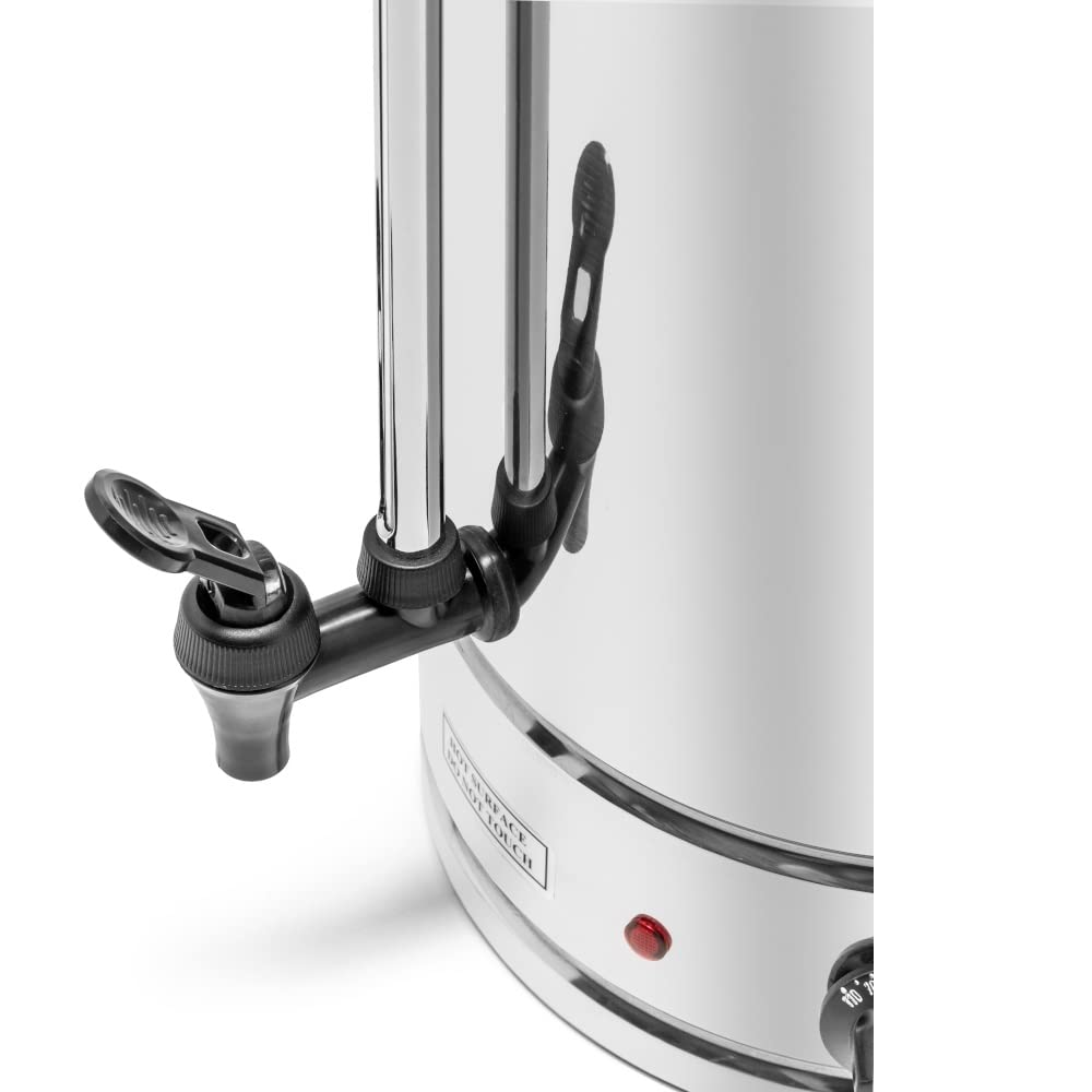 Erogatore di Acqua Calda 20 Litri, Acciaio Inox, Bollitore Acqua Professionale, Macchina per Bevande Calde, per la Preparazione del Tè, per Hotel, Catering, Ristoranti, 2500 W
