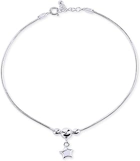 nemichand jewels Pure 925 Sterling Silver Chandi Star Charm Anklet Payal for Women & Girls (1pc)-picture-52