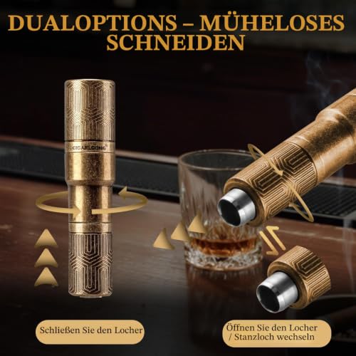 CIGARLOONG Zigarrenpunsch Doppelklinge Sharp Size Drill Zigarrenschneider – Ansicht 3