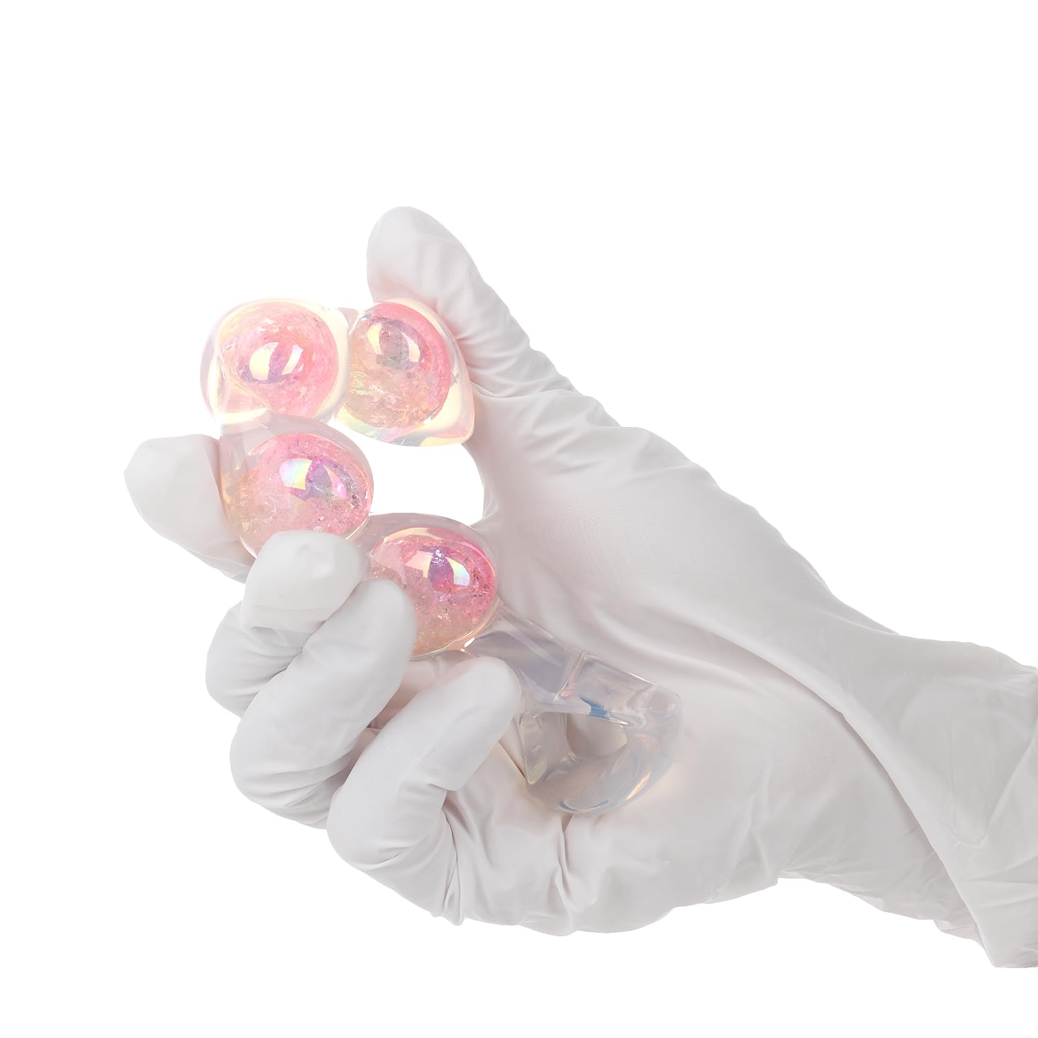 Anal Beads Anal Butt Plug for Beginner, 6.3” Dual Layer Small Pink-Heart Shape Silicone Anal Toy Adult Fantasy Anal Dildo for Women Couple Play