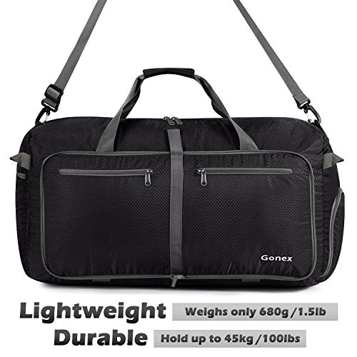 Gonex 100L Packable Travel Duffle Bag, Extra Large Luggage Duffel (Black)