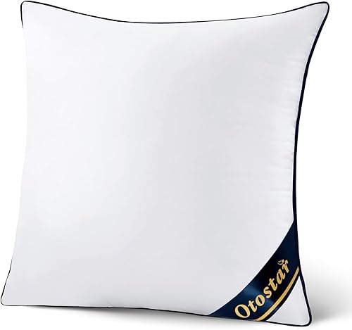 OTOSTAR Relleno de almohada de 18 x 18 pulgadas, relleno de almohada con funda de 100% algodón, relleno de funda de almohada cuadrada de 18