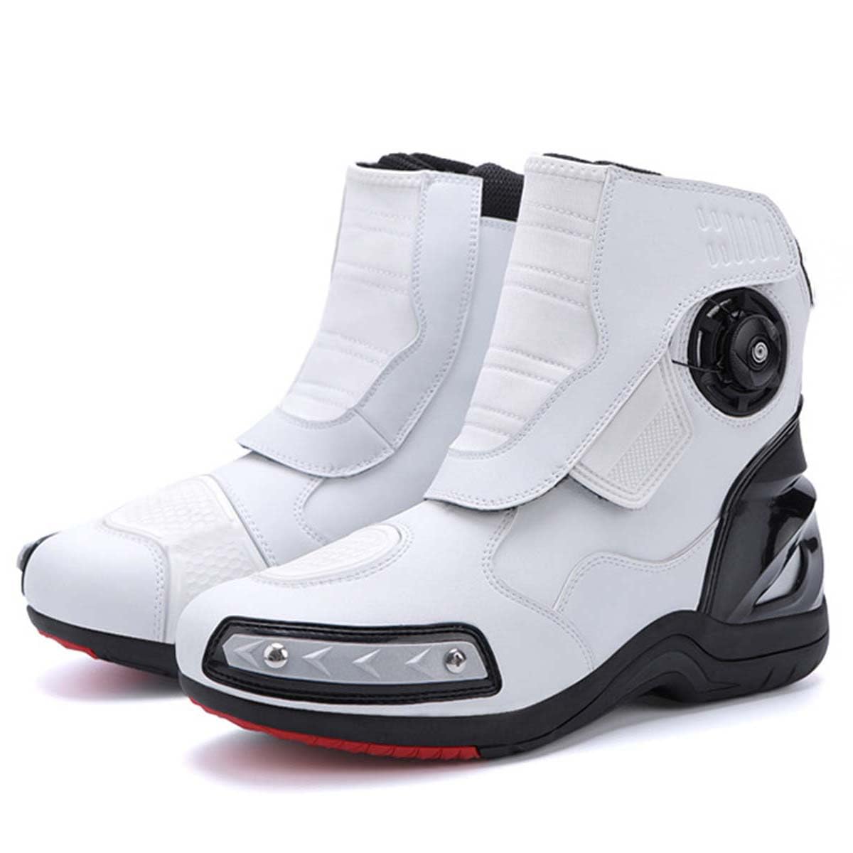 Zapatos de Moto Impermeables para Hombre Zapatos de Motocicleta Refuerzo cómodas, Protección de Tobillos, Suela Antideslizante