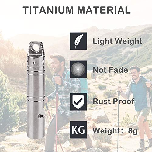 Autuveen Titanium Outdoor Emergency Whistle,Edc Loud Whistle Necklace For Women Men,Survival Signal Whistles With Lanyard For Camping Hiking Sports Dog Training(2Pcs) #TOP2