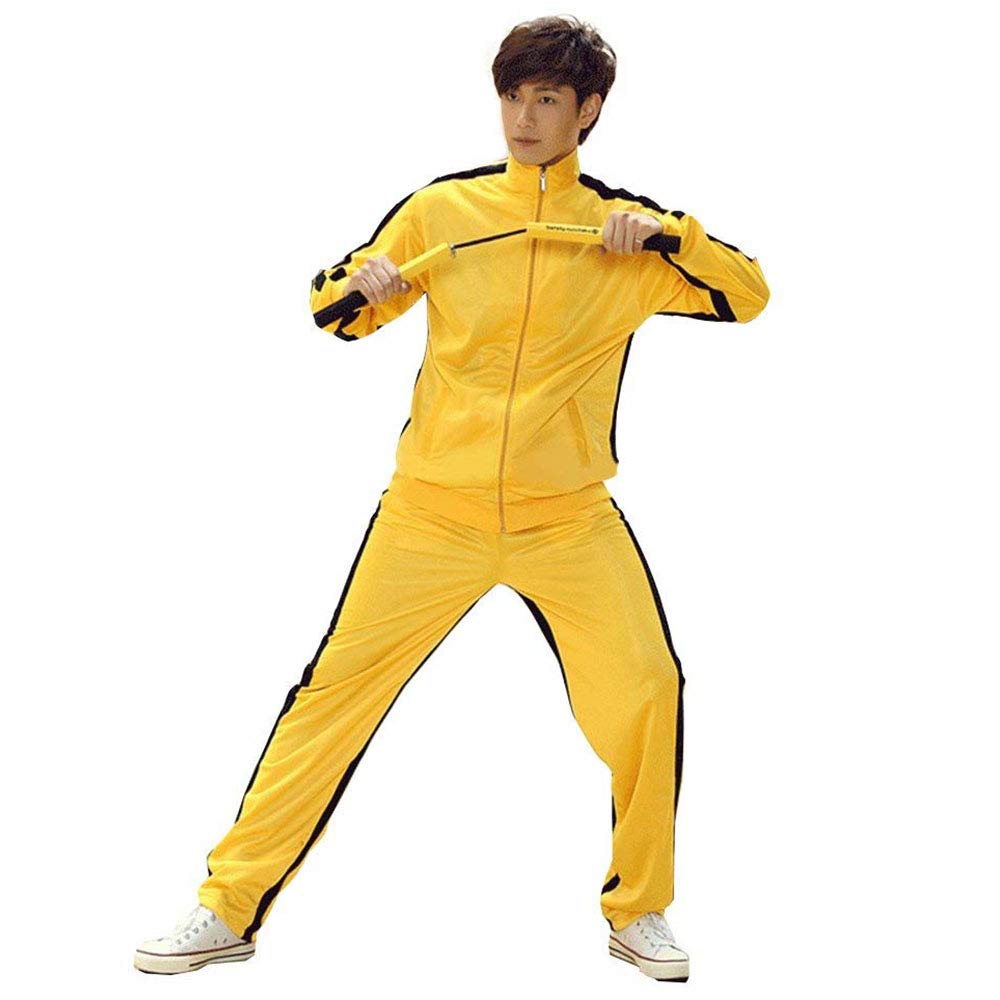 Unisex Training Anzug Sportkleidung - Chinesische Kampfkunst Gelb Uniform Kung Fu Tai Chi Wushu Jeet Kune Do Jogging Laufen Fitness Trainingsanzug für Männer Frauen Kinder - Nylon