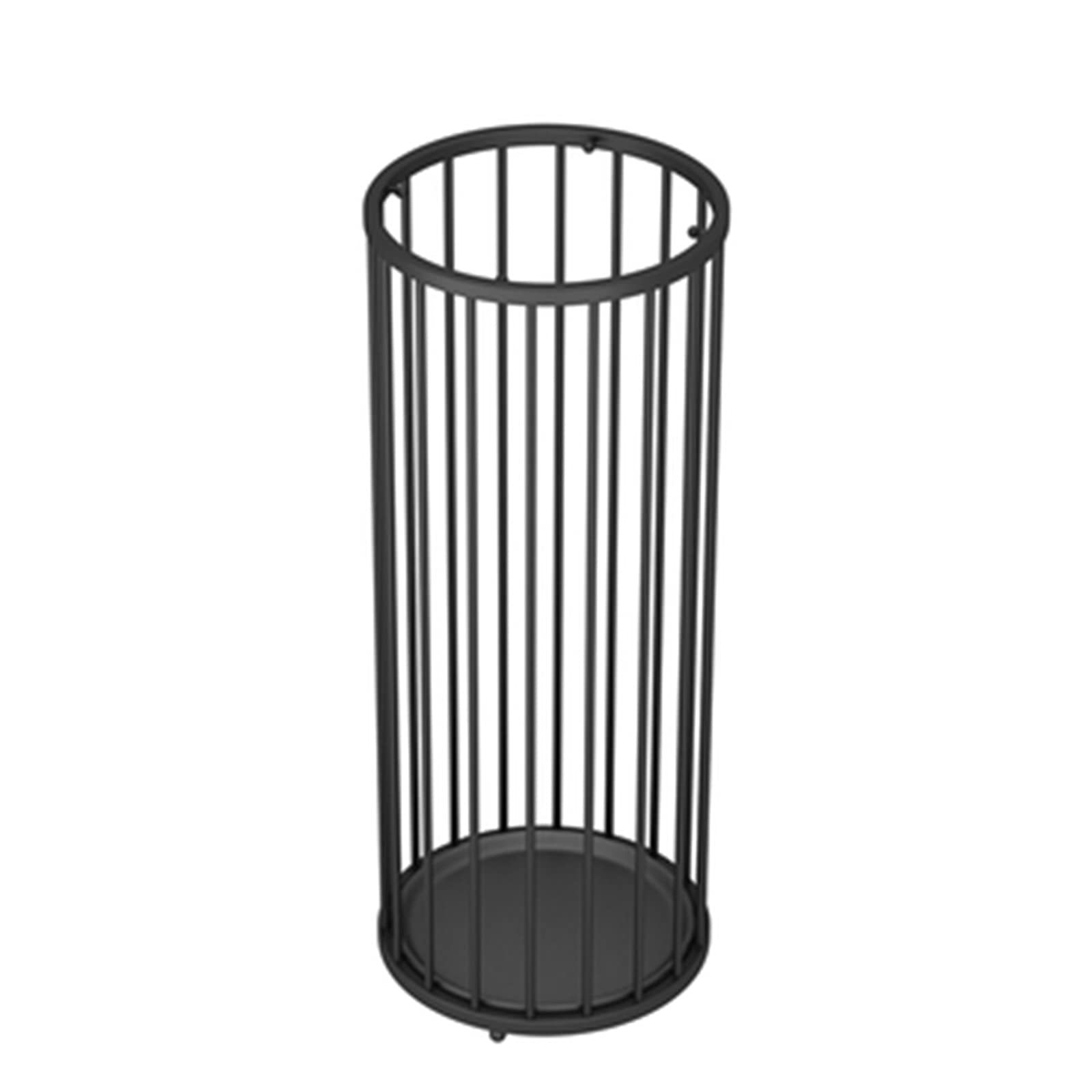 Porte-parapluies de luxe en métal noir compact pour hall d'entrée