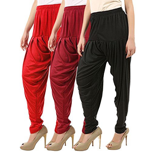 Image of Buy That Trendz Patiyala Pants for Women 3 Combo Patiyala Salwar Harem Viscose Bottoms Pants for Women