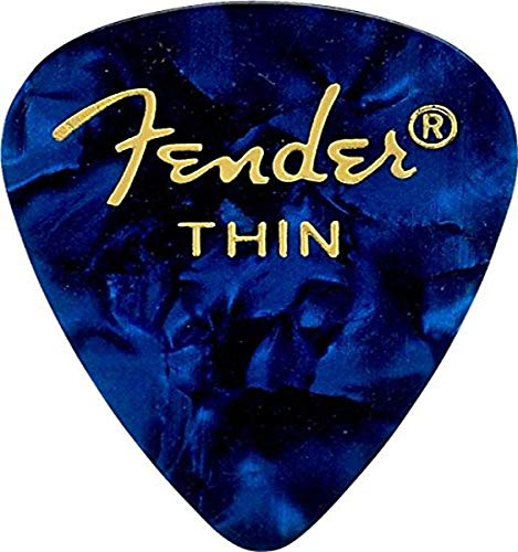 Image of Fender Premium Celluloid Guitar Picks 351 Shape, Guitar Accessories, Blue Moto, Thin, 144-Pack
