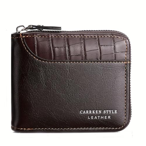 Generic Men Wallets Small Bifold Leather Pocket Wallet Mini Short Purse (Dark brown), JL8746