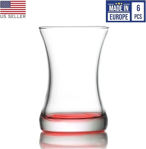 Miniatura 2 de Lav Zen - Juego de tazas de té turcas, vasos de té tradicionales, juego de 6 tazas de café transparentes, tazas de té con fondo colorido, tazas de