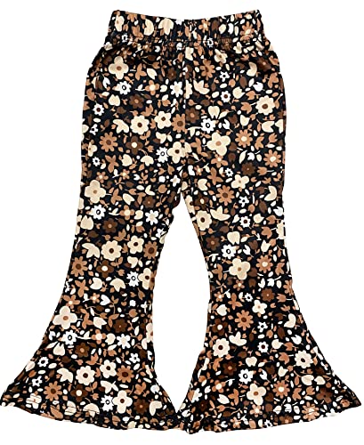 Daisy Del Sol Little Girls Boho Bell Bottom Stretch Legging Flared Soft Yoga Pants Toddler Childrens Kids 2T-8 Years