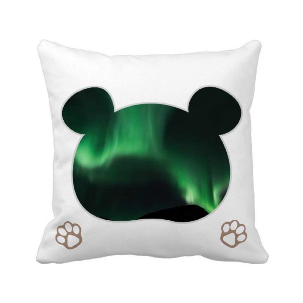 Housse de coussin carrée ours vert idée cadeau originale pour pendaison de crémaillère