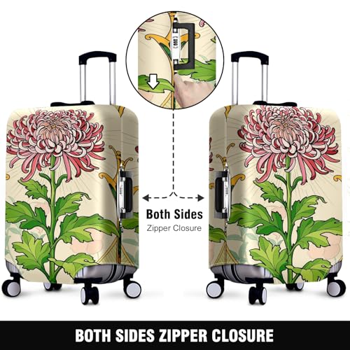 Travel Luggage Cover Suitcase Protector Scratch-Resistant Fit Not Included Suitcase Chrysanthemum XL-30-32in2