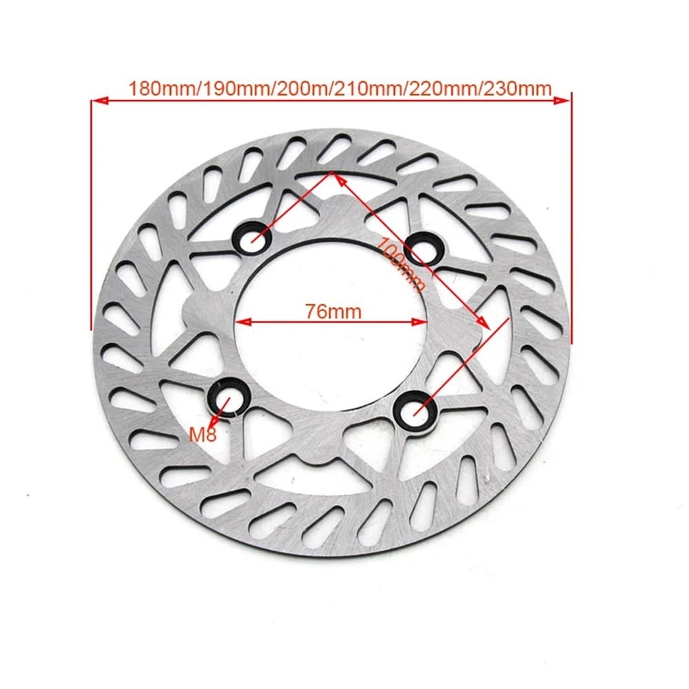 180/190/200/210mm 220mm 230mm 76mm Przednia tylna tarcza hamulcowa pasuje do motocykla BSE KLX CRF 125cc 140cc Pocket Dirt Bike(190mm)