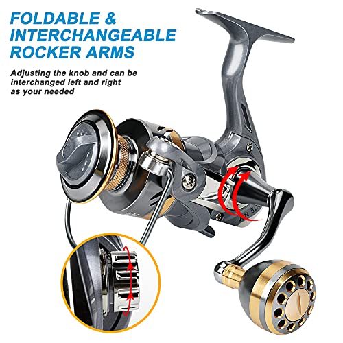 Acetop Spinning Reel, Lightweight Inshore Surf Fishing Reel, Heavy Duty Smooth Catfish Spinning Fishing Reel For Saltwater Freshwater Fishing Smooth Fishing Spinning Reel (5000) #TOP3