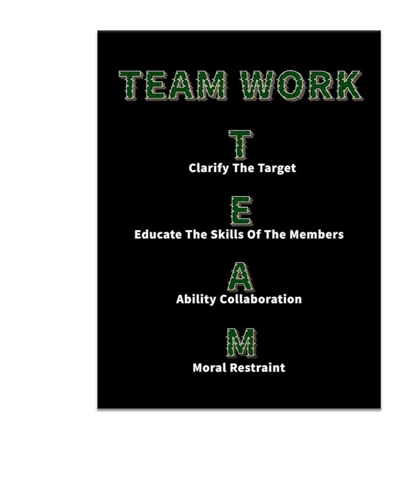 FNYUVNFAF Inspirational Canvas Poster Teamwork Motivational Quotes Wall-Art for Entrepreneurs Home Office Bedroom Framed,16x24inch(40x60cm)