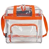 Eastsport Clear Stadium Approved Tote, Orange