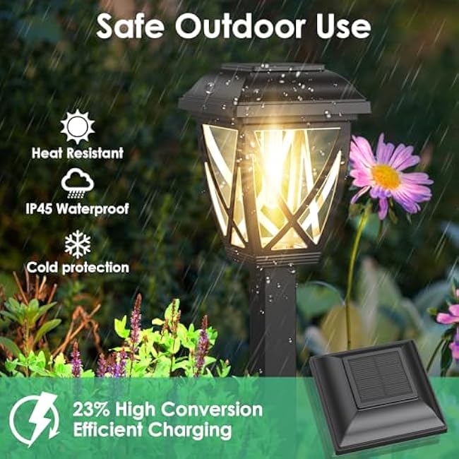 Derynome Solar Lights Outdoor, 10 Pack Waterproof Solar Pathway Lights for Outside, Outdoor Light for Garden, Yard, Patio, Landscape, Planter, Walkway Decor