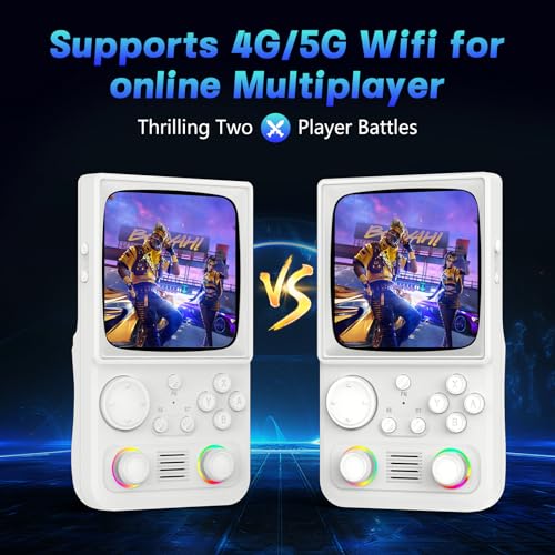 Image of R36TMAX Retro Handheld Game Console, Portable Retro Gaming Console with 4.0 inch CRT-Inspired Screen, 4000mAh Arcade Classics, Supports Multiple Emulators, WiFi Network Battling, 64GB (White)