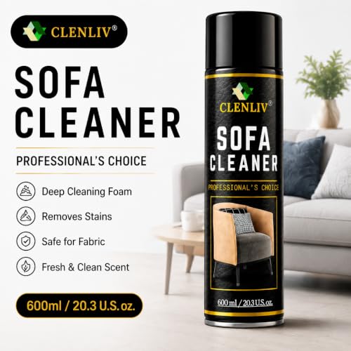 Image of Sofa Foam Cleaner - Waterless Sofa & Carpet Cleaner Foam | Quick Dry Fabric Upholstery Spot Remover | Anti-Odour Fabric and Cushion Cleaner | 1200ML (Pack Of 2)