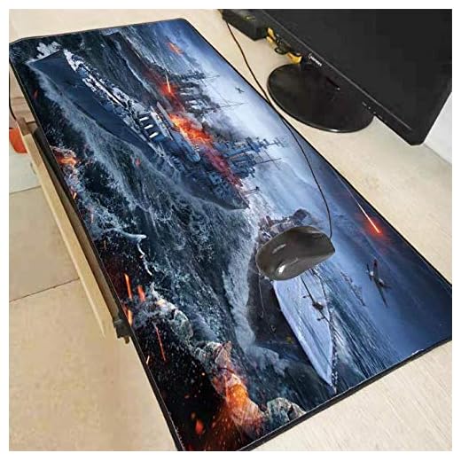 World of Warships Großes Gaming-Mauspad Mauspad mit Schlosskante Laptop-Computer Tastatur-Pad Schreibtisch-Pad 300 * 800 * 3 mm