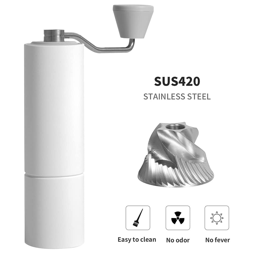Carriere 1 zestaw ręczny młynek do kawy z regulowaną grubością nalewania kawy plastik + metalowy młynek do ziaren kawy do ręcznego młynka do biura podróży kemping