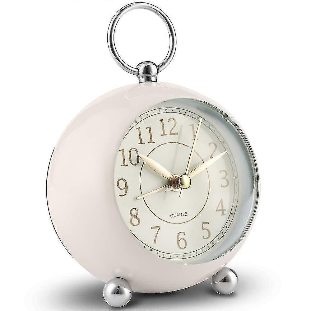 JOYHAPPST Silent Bedside Clocks Battery Operated Non Ticking Desk Clock Analogue Alarm Clock Bedroom Retro Alarm Clock Simple Yj51-3